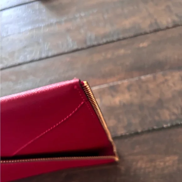 Rebecca  Minkoff Red Saffiano  Leather  Envelope Clutch - Picture 8 of 8